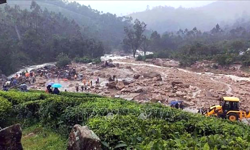 Hiện trường vụ lở đất tại Wayanad, Ấn Độ, ngày 30/7/2024. Ảnh: The Hindu/TTXVN