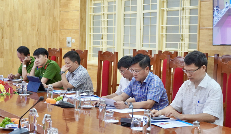 Các đại biểu dự hội nghị tại điểm cầu tỉnh Quảng Bình.