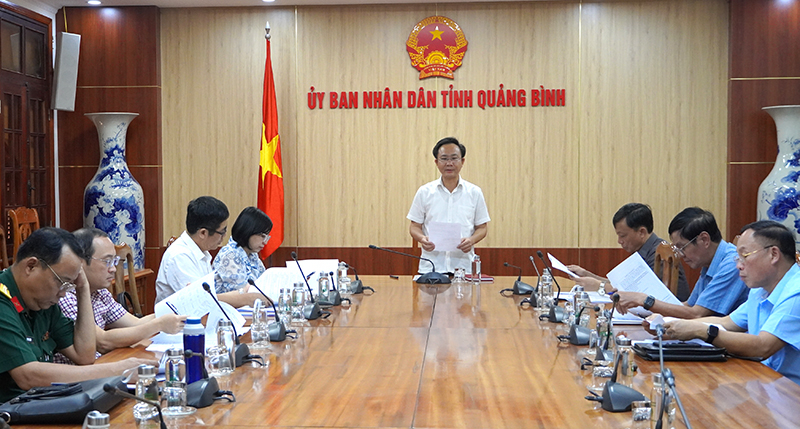 Đồng chí Phó Chủ tịch UBND tỉnh Hoàng Xuân Tân kết luận tại buổi làm việc.