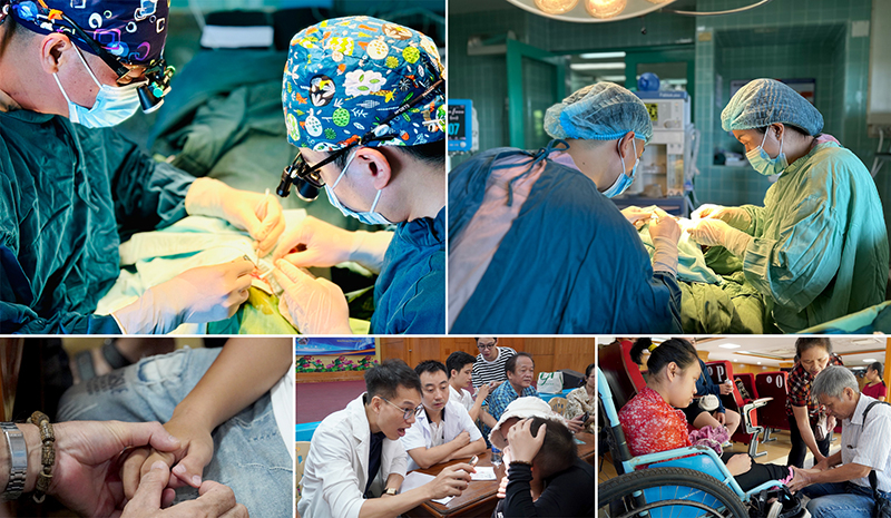 Các chuyên gia và y, bác sĩ Bệnh viện HNVN-CBĐH nỗ lực thực hiện chương trình “Khám sàng lọc và phẫu thuật cho trẻ khuyết tật” tỉnh năm 2024.