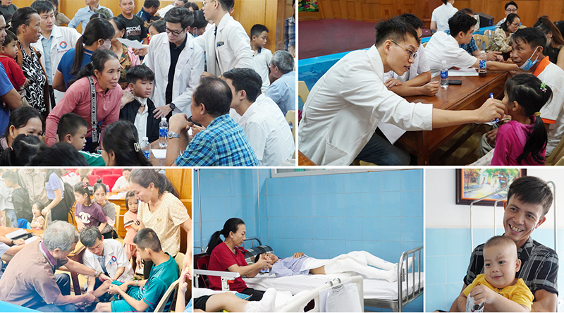 Chị Lê Thị Hoa, anh Lê Đức Thống cùng rất nhiều các bậc phụ huynh của trẻ khuyết tật đã xúc động gửi lời cảm ơn đến các thầy thuốc thực hiện chương trình.