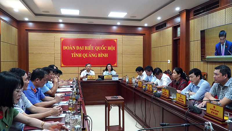 Quang cảnh phiên họp tại điểm cầu Quảng Bình
