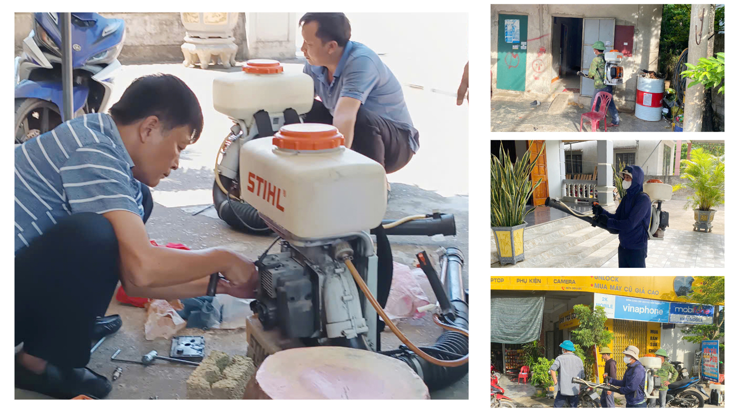 TTYT Bố Trạch phun dập dịch tại xã Cự Nẫm. 
