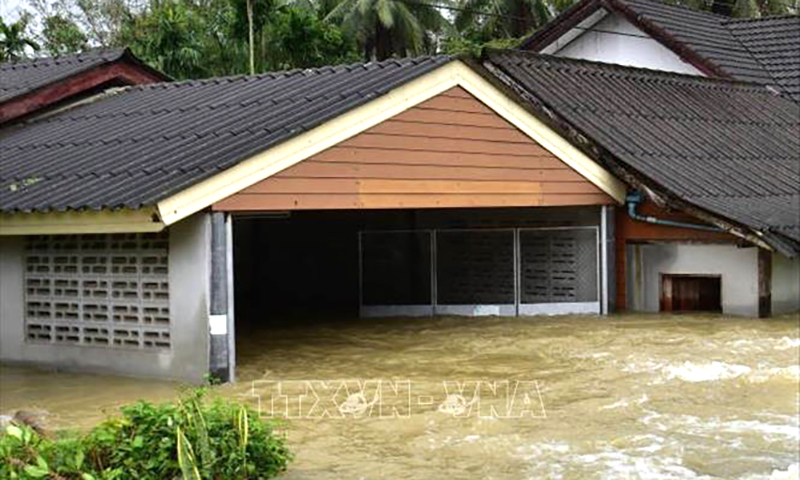Cảnh ngập lụt sau những trận mưa lớn tại Narathiwat, Thái Lan. Ảnh tư liệu: Getty Images/TTXVN