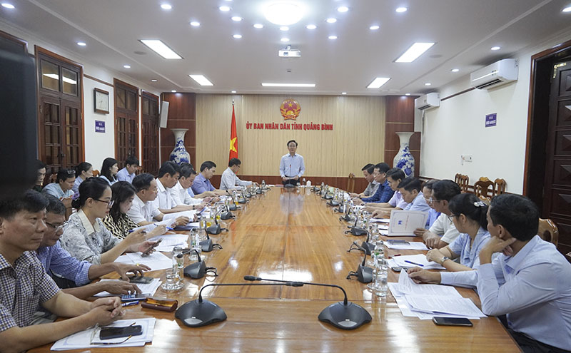 Đồng chí Phó Chủ tịch UBND tỉnh Hoàng Xuân Tân phát biểu chỉ đạo tại cuộc họp