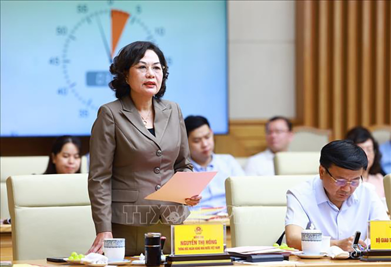 Thống đốc Ngân hàng Nhà nước Việt Nam Nguyễn Thị Hồng phát biểu. Ảnh: Dương Giang/TTXVN