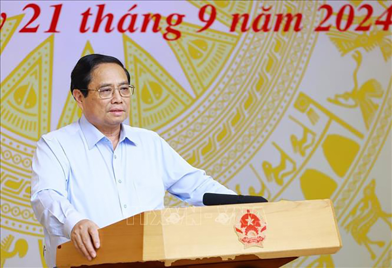Thủ tướng Phạm Minh Chính chủ trì hội nghị. Ảnh: Dương Giang/TTXVN