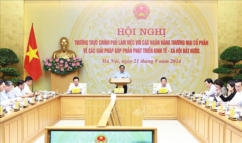 Thủ tướng Phạm Minh Chính chủ trì hội nghị. Ảnh: Dương Giang/TTXVN
