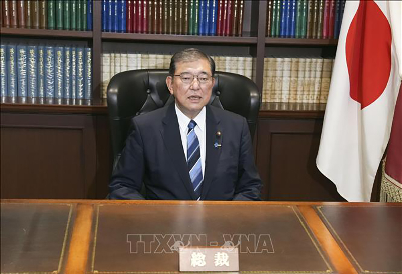 Ông Shigeru Ishiba tại trụ sở đảng Dân chủ Tự do (LDP), ở Tokyo, Nhật Bản, ngày 27/9/2024. Ảnh: Kyodo/TTXVN