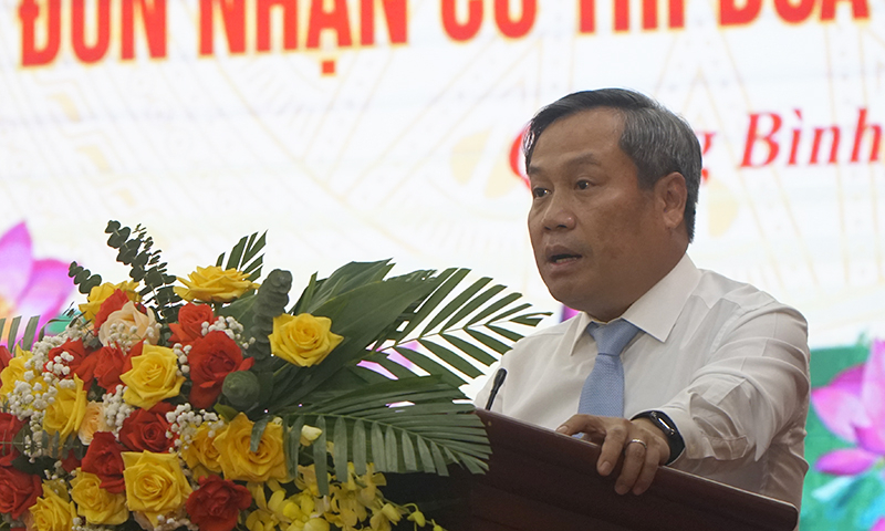 Đồng chí Bí thư Tỉnh uỷ Vũ Đại Thắng phát biểu tại đại hội.