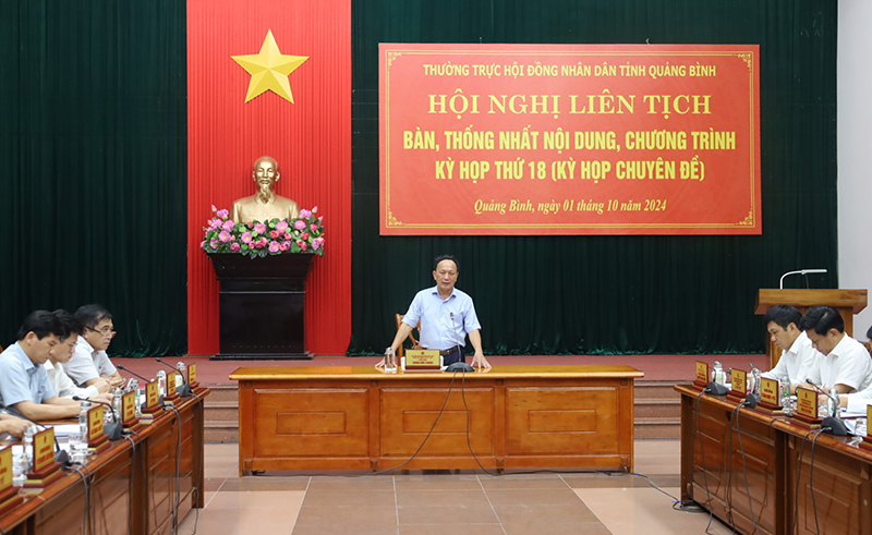 Đồng chí Phó Bí thư Thường trực Tỉnh ủy, Chủ tịch HĐND tỉnh Trần Hải Châu chủ trì hội nghị.