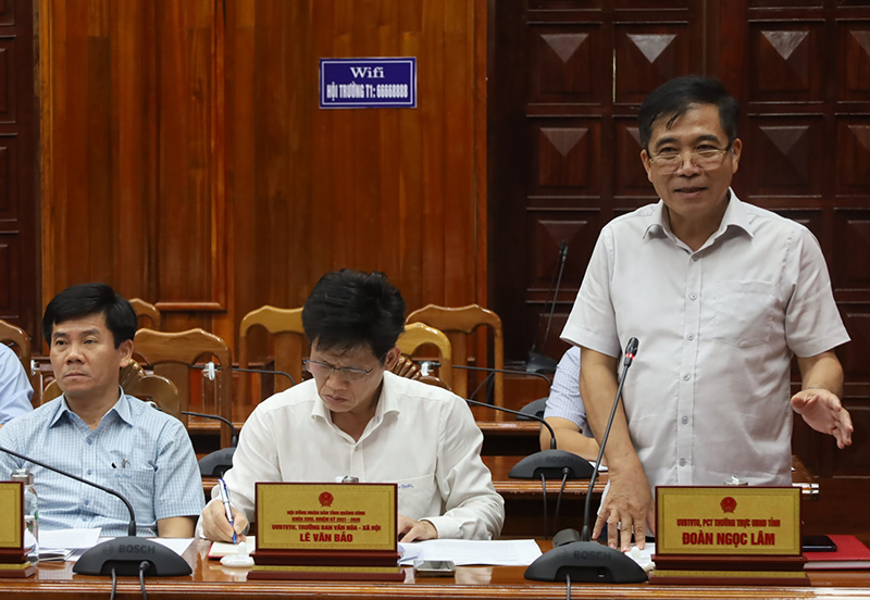 Đồng chí Phó Chủ tịch Thường trực UBND tỉnh Đoàn Ngọc Lâm thảo luận tại hội nghị.  