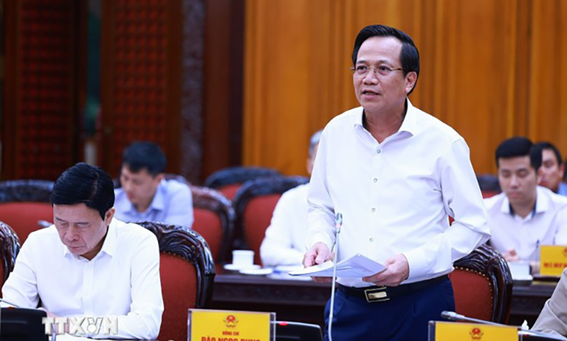 Bộ trưởng Bộ Lao động-Thương binh và Xã hội Đào Ngọc Dung phát biểu. (Ảnh: Dương Giang/TTXVN)