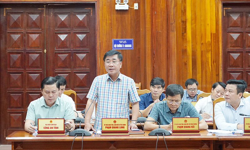 Lãnh đạo Sở Tài chính phát biểu tại phiên họp.