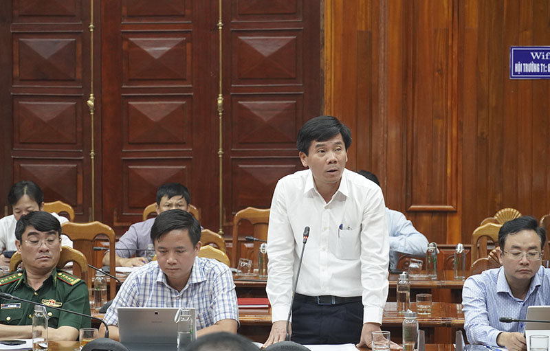 Đại diện  Sở Tư pháp phát biểu tại phiên họp