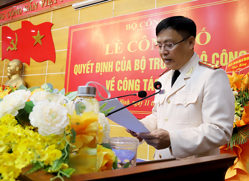 Đại tá Nguyễn Thanh Liêm phát biểu nhận nhiệm vụ