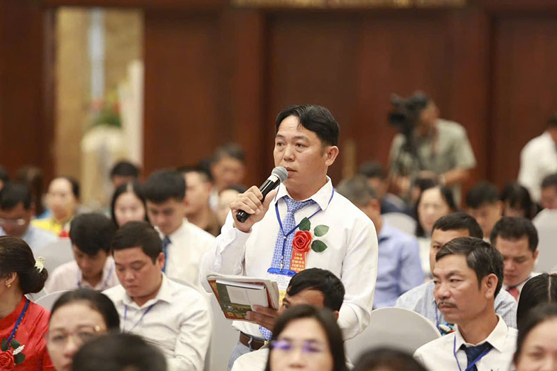 Ông Trần Kim Phi phát biểu tại  Diễn đàn nông dân Quốc gia năm 2024.  