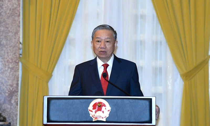 Tổng Bí thư, Chủ tịch nước Tô Lâm phát biểu tại buổi lễ.