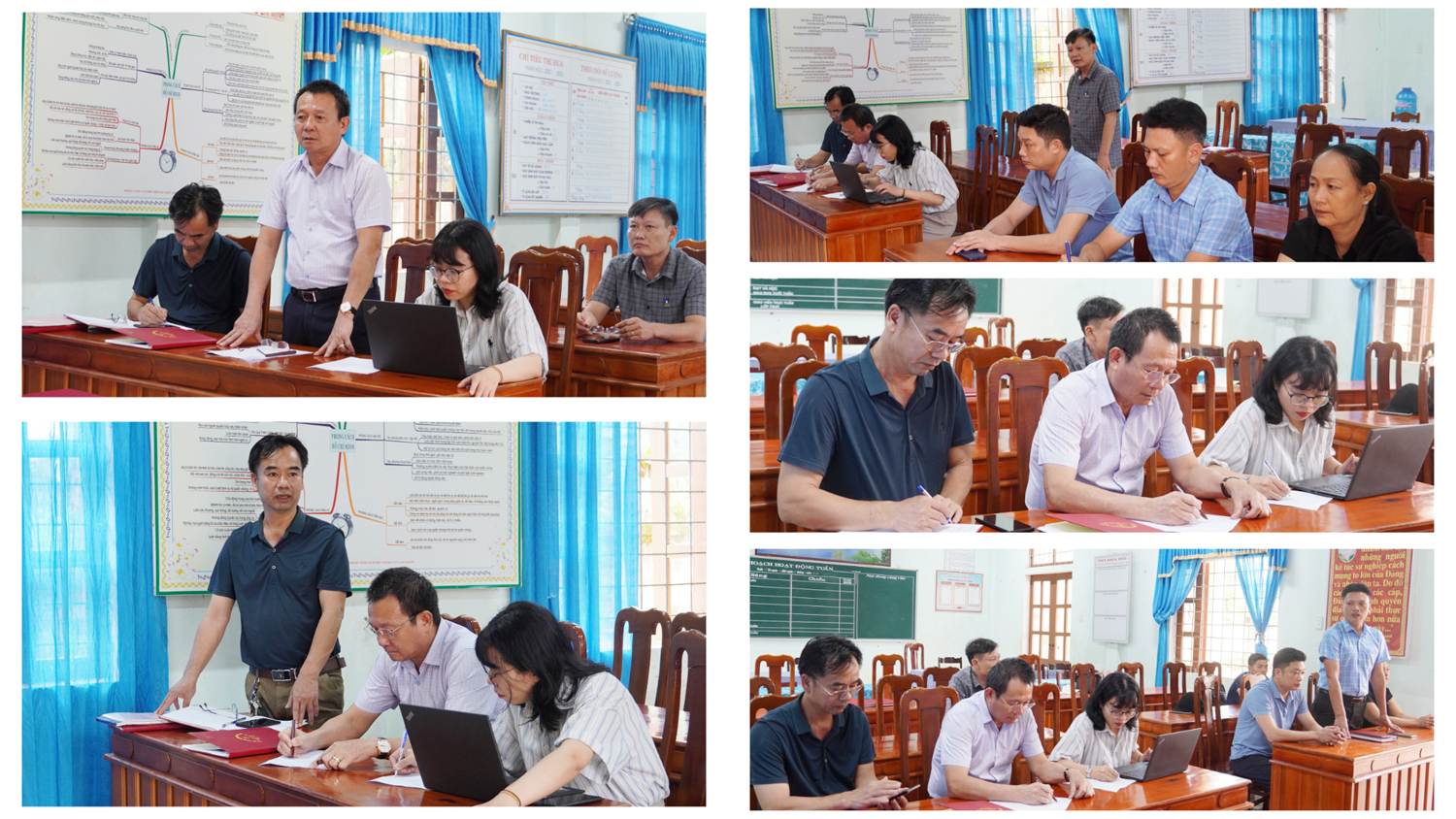 Lãnh đạo CDCQB trực tiếp làm việc và chỉ đạo phòng chống dịch Thủy đậu tại Trường Tiểu học và THCS Lê Hóa.