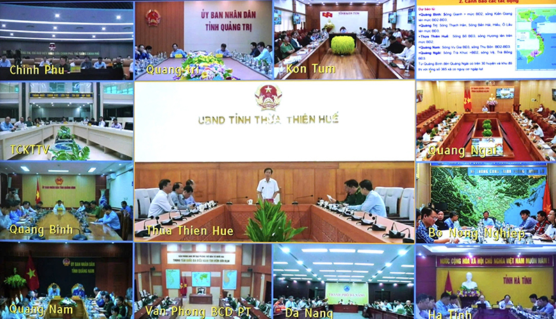 Điểm cầu các địa phương tham gia cuộc họp trực tuyến.