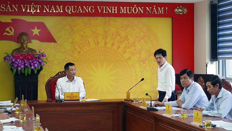  Đồng chí Chủ nhiệm UBKT Tỉnh ủy phát biểu tại buổi làm việc