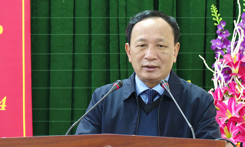 Đồng chí Phó Bí thư Thường trực Tỉnh ủy Trần Hải Châu phát biểu tại buổi lễ.