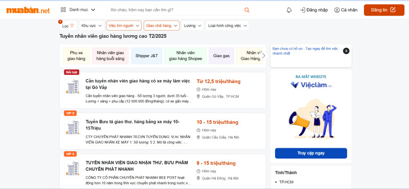 Muaban.net-Giải pháp tuyển dụng nhân viên giao hàng hiệu quả.