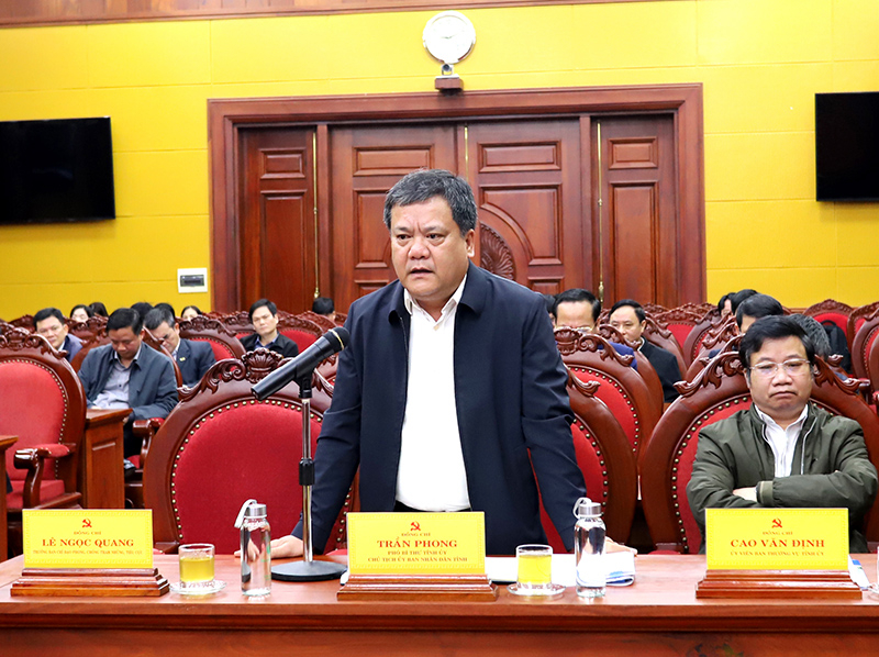 Đồng chí Trần Phong, Phó Bí thư Tỉnh ủy, Chủ tịch UBND tỉnh tham gia đóng góp ý kiến vào Văn kiện.