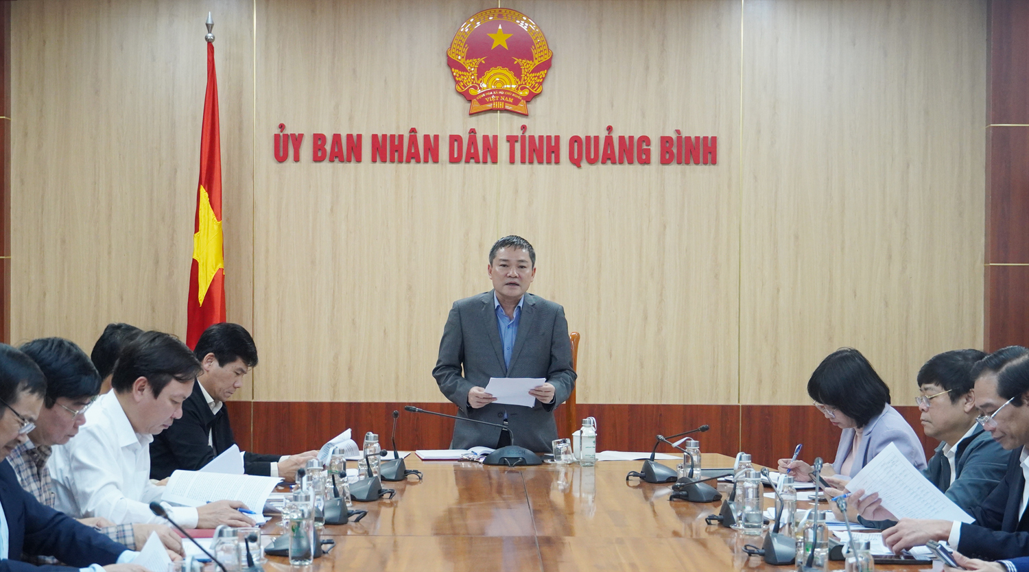 Đồng chí Phó Chủ tịch UBND tỉnh Phan Phong Phú phát biểu kết luận cuộc họp.