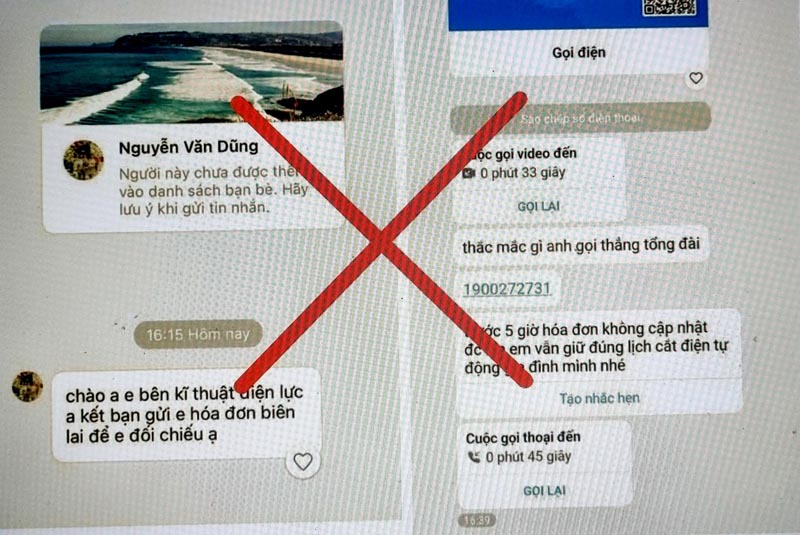 Các đối tượng lừa đảo sử dụng tin nhắn qua SMS hoặc Zalo với nội dung giả mạo từ phía ngành điện yêu cầu người dân thanh toán tiền điện 