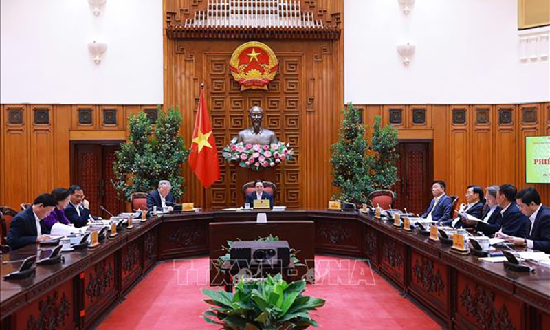 Thủ tướng Phạm Minh Chính chủ trì phiên họp lần thứ 10 của Ban Chỉ đạo tinh gọn bộ máy của Chính phủ, ngày 13/1/2025. Ảnh: Dương Giang/TTXVN