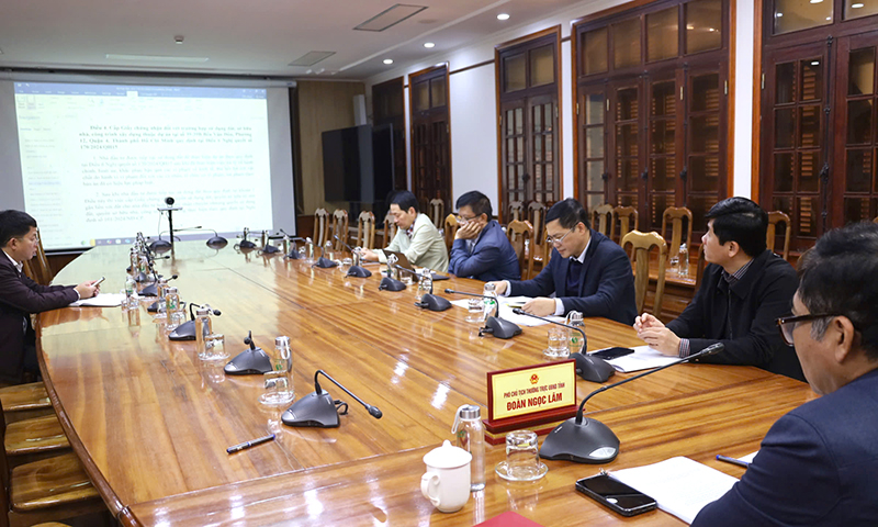 Quang cảnh hội nghị tại điểm cầu Quảng Bình.