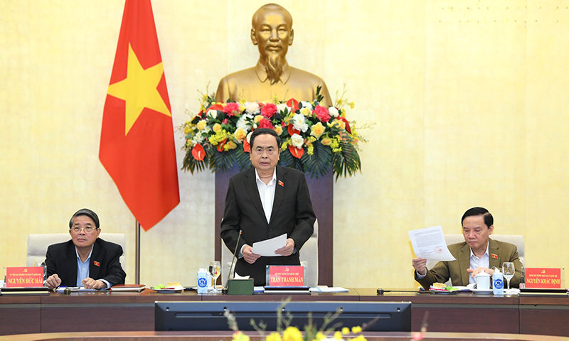 Chủ tịch Quốc hội Trần Thanh Mẫn chủ trì phiên họp thứ hai của Ban Thường vụ Đảng ủy Quốc hội về sửa đổi Hiến pháp.