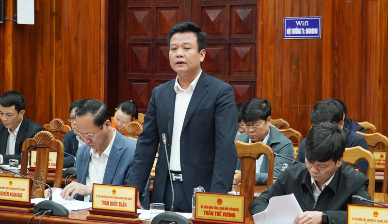Lãnh đạo Sở Nông nghiệp và Môi trường phát biểu tại hội nghị.