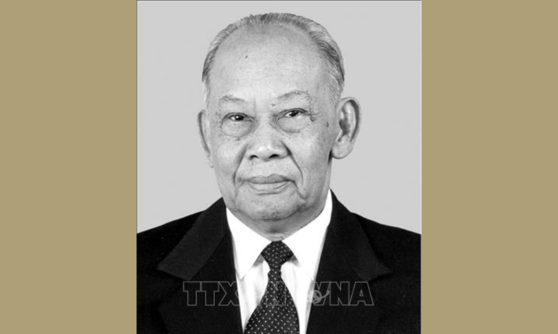 Đồng chí Đại tướng Khamtay Siphandone, nguyên Chủ tịch Ban Chấp hành Trung ương Đảng Nhân dân cách mạng Lào, nguyên Chủ tịch nước Cộng hòa dân chủ nhân dân Lào. Ảnh: TTXVN phát