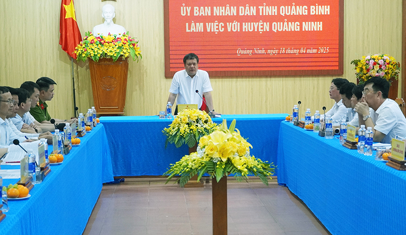 Đồng chí Chủ tịch UBND tỉnh Trần Phong phát biểu kết luận buổi làm việc.