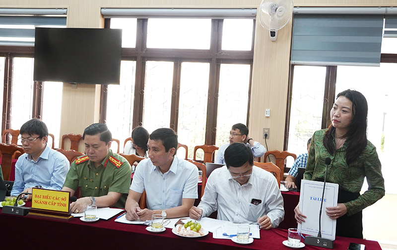 Đại diện lãnh đạo Sở Văn hóa, Thể thao và Du lịch phát biểu ý kiến tại hội nghị.