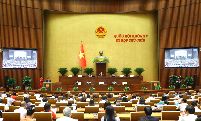 Quang cảnh phiên họp Quốc hội chiều 5/5. Ảnh: Phạm Kiên/TTXVN