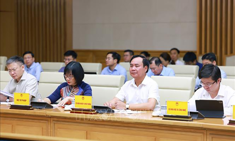 Đại diện các bộ, ngành tham dự cuộc họp. Ảnh: Dương Giang/TTXVN