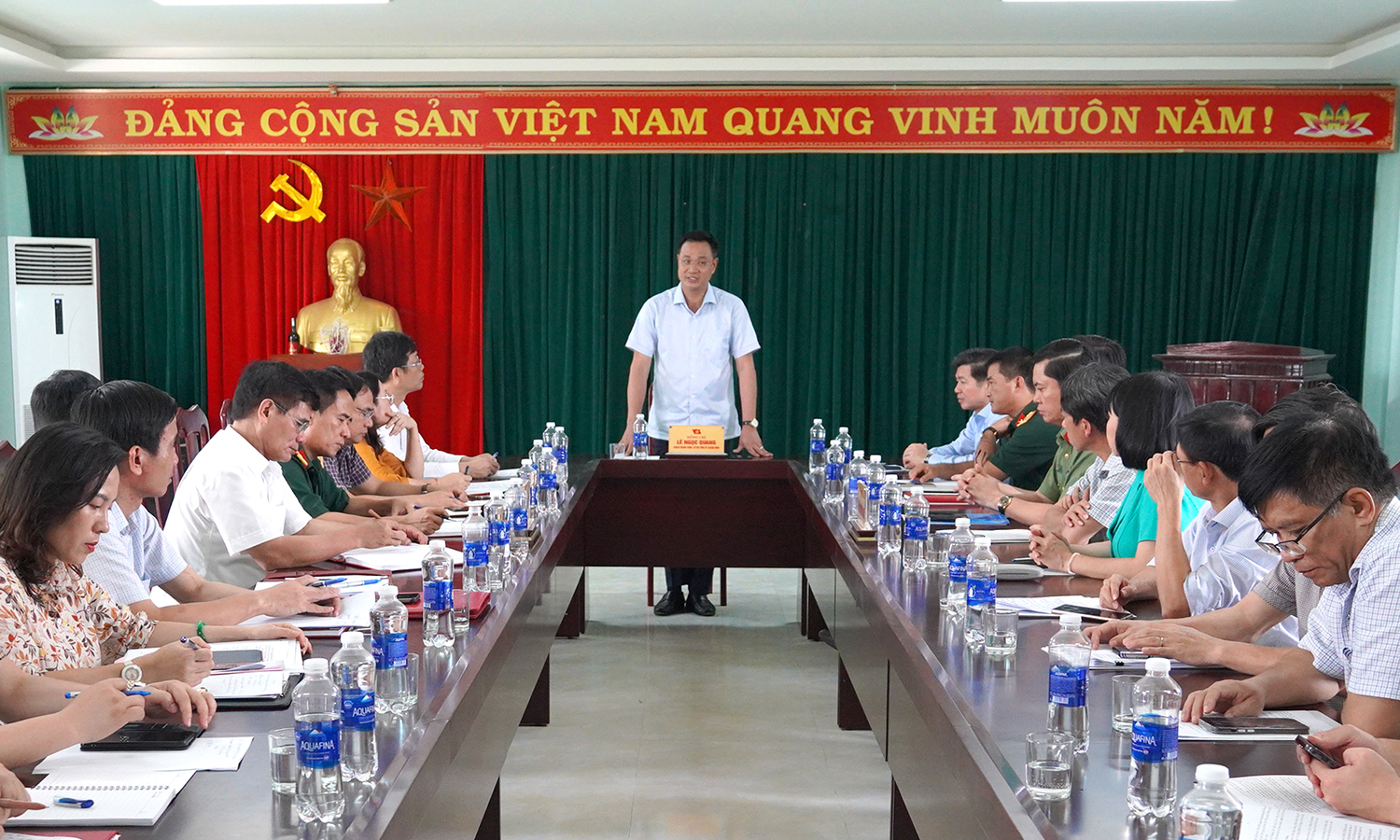 Đồng chí Bí thư Tỉnh ủy Lê Ngọc Quang phát biểu kết luận tại buổi làm việc với TX. Ba Đồn.