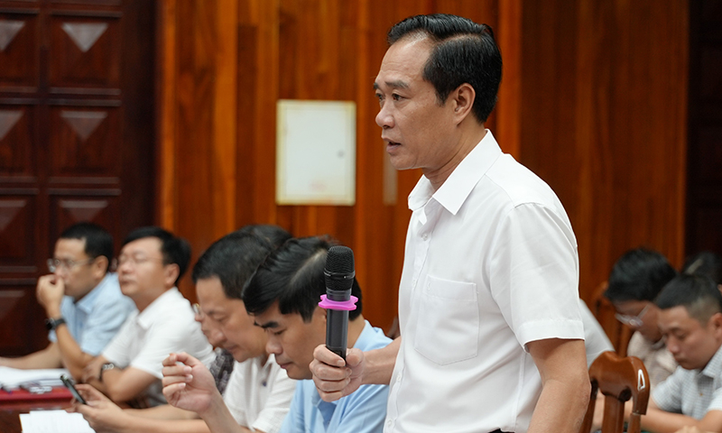 Đại biểu phát biểu tại buổi làm việc.
