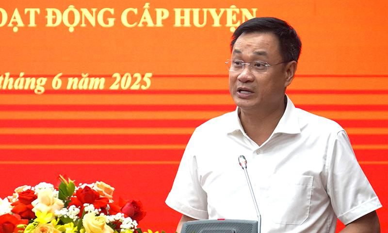 Đồng chí Bí thư Tỉnh ủy Lê Ngọc Quang phát biểu tại buổi gặp mặt.