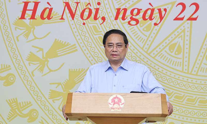 Thủ tướng Chính phủ Phạm Minh Chính phát biểu kết luận phiên họp (Ảnh: VGP/Nhật Bắc).