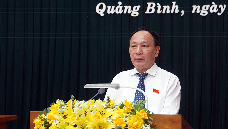 Đồng chí Chủ tịch HĐND tỉnh Trần Hải Châu phát biểu khai mạc kỳ họp