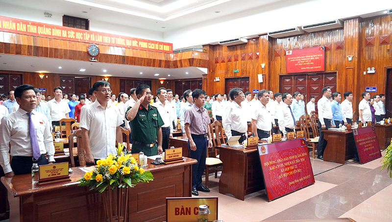 Đại biểu thực hiện nghi lễ chào cờ
