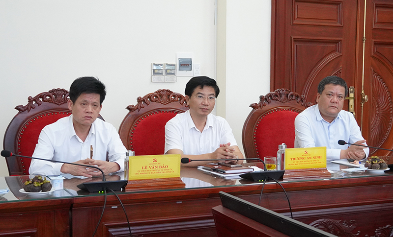 Các đồng chí lãnh đạo tỉnh tham dự buổi gặp mặt.