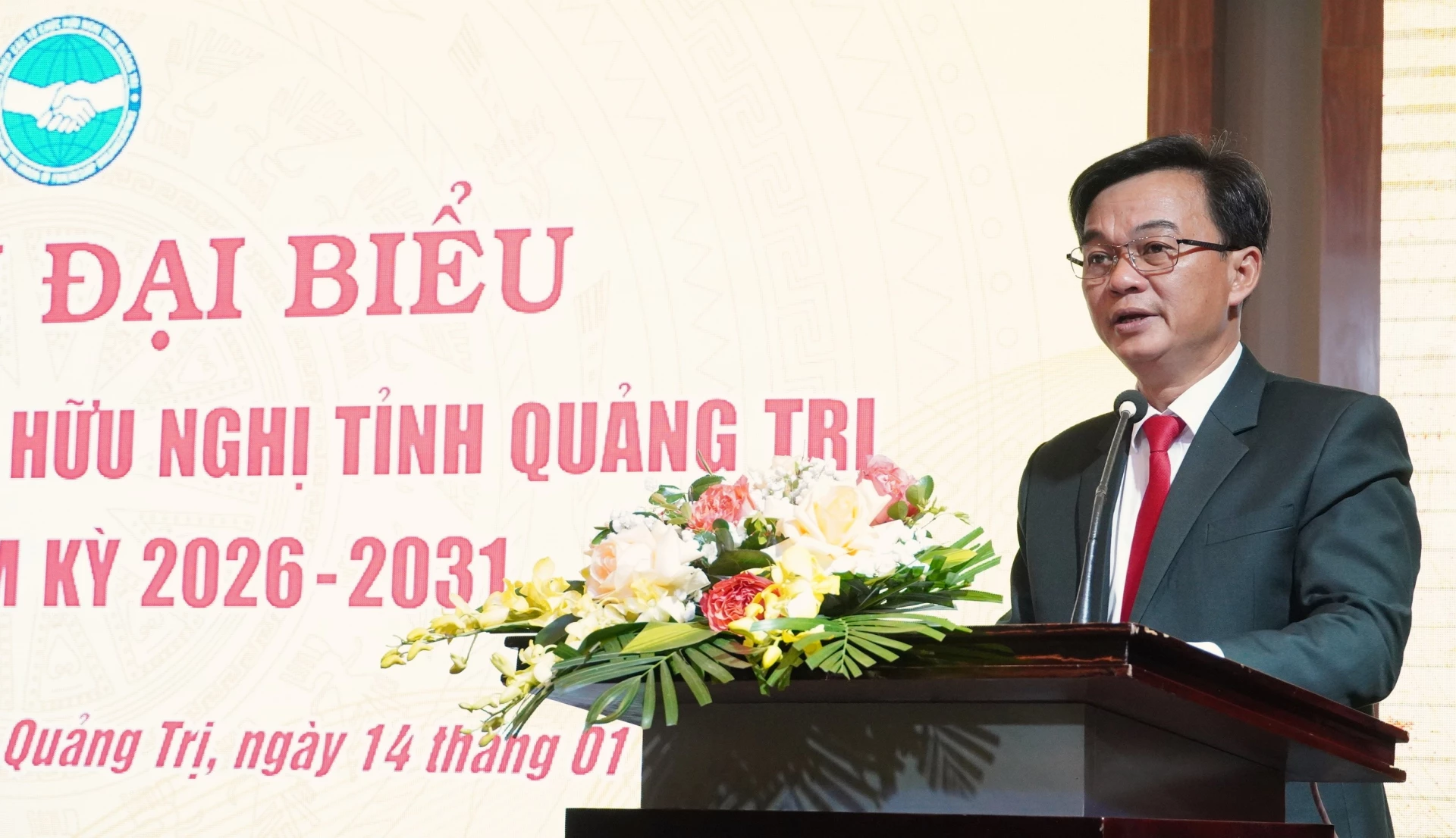 Đồng chí Nguyễn Chiến Thắng, Phó Bí thư Tỉnh ủy, Chủ tịch Ủy ban MTTQ Việt Nam tỉnh phát biểu chỉ đạo tại đại hội - Ảnh: QV