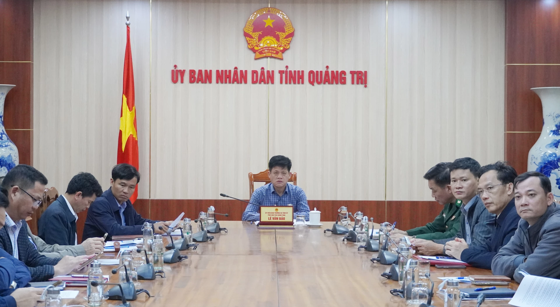 Quang cảnh cuộc họp tại điểm cầu tỉnh Quảng Trị - Ảnh: Đ.A