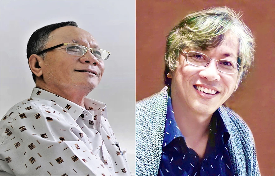  Nhà thơ Nguyễn Tiến Nên và nhà thơ Xuân Lợi. Ảnh: NVCC