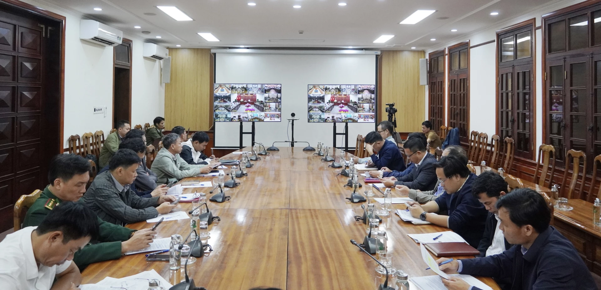 Quang cảnh cuộc họp tại điểm cầu tỉnh Quảng Trị - Ảnh: Đ.A